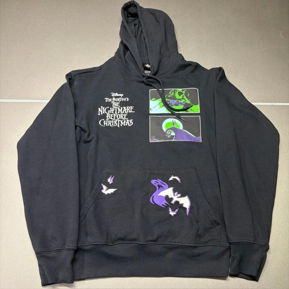 Nightmare Before Christmas Men's and Big Men's Front Back Graphic Hoodie Size XS